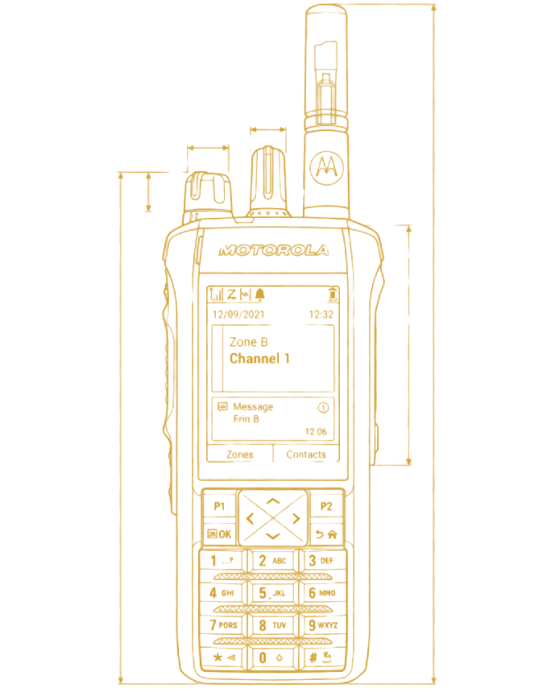 Plano técnico de una emisora Motorola DMR